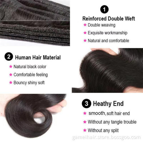 body wave vendors raw HD closure blonde  hair 10 A human hair bulk 40 inch  blue single bundle